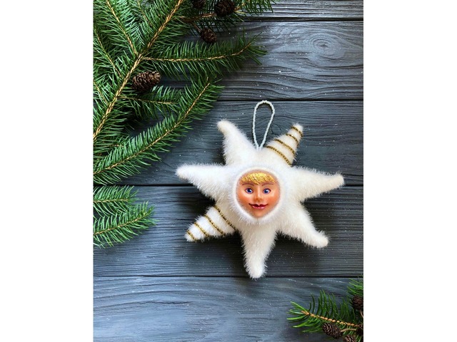 Ялинкова іграшка сонце, новорічні прикраси, подарунок до нового року, інтер‘єрна колекційна іграшка