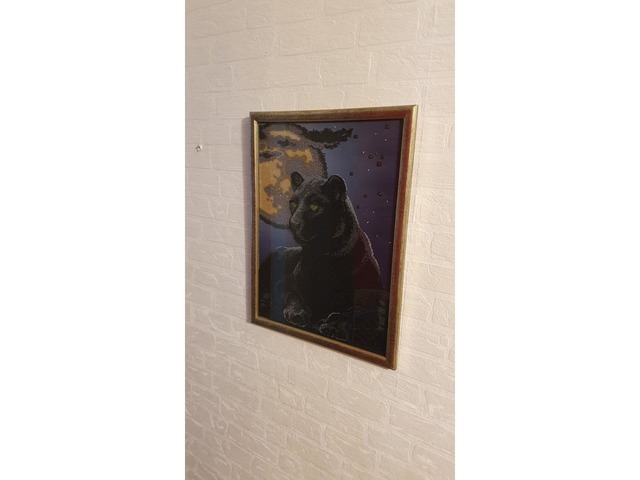 Картина ручної роботи "Пантера під луною"