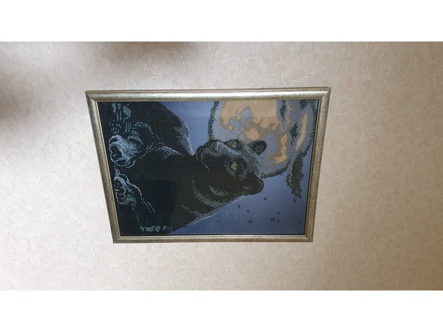 Картина ручної роботи "Пантера під луною"