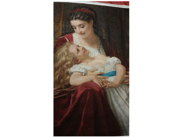 Вышитая картина крестом"Материнская любовь"