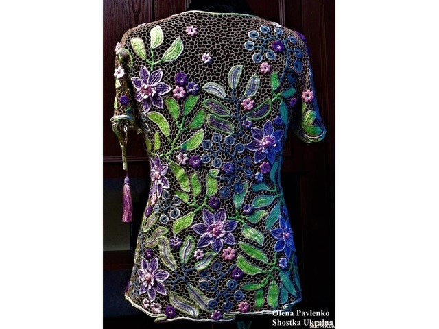 Блуза - топ ′Летняя пастель′ в технике ирландского кружева.Вязание на заказ.
