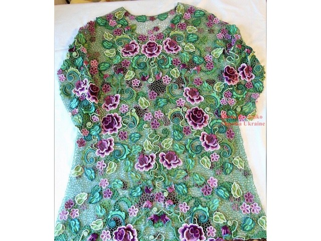Платье Розы Анны в технике ирландского кружева. Вязание на заказ.