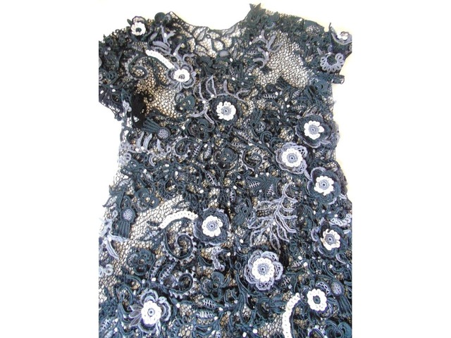 Платье ′′Черный агат′′ в технике ирландского кружева. Вязание на заказ.