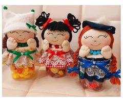 Текстильные куколки-баночки с конфетками