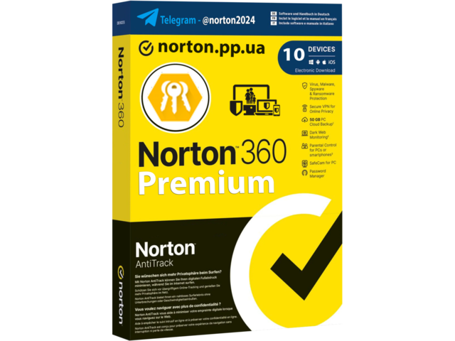 Norton 360 VPN Platinum ключи активации купить в Украине