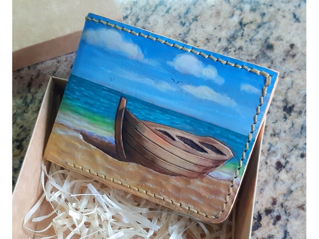 Український подарунковий гаманець-біфолд«Човен»