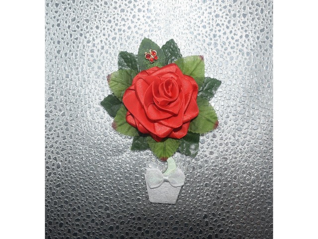 Сувенір-магніт на холодильник у вигляді топіарію «Троянда».