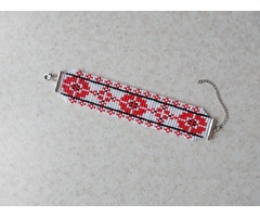 аксесуари в українському стилі прикраси ручна робота червоний браслет