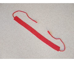 червона силянка чокер на зав’язках прикраси ручна робота стрічковий гердан