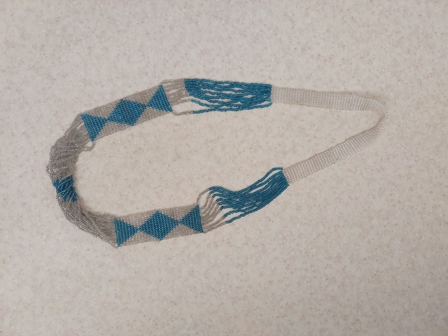 блакитно-сріблясте намисто прикраси ручна робота аксесуари на літо