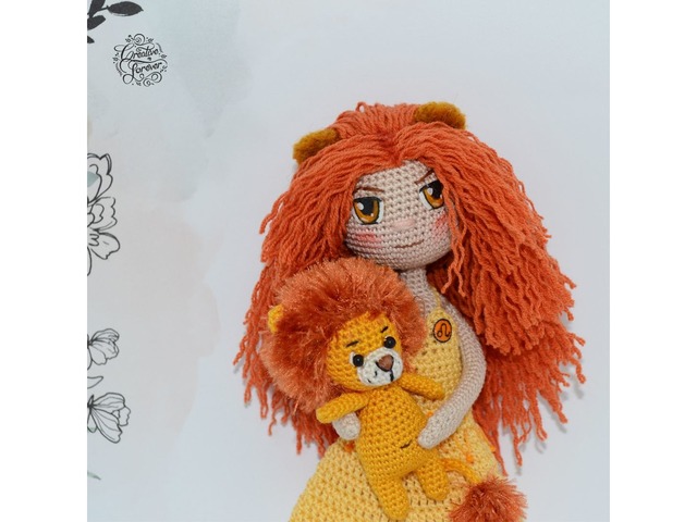 Лялечка Лев, знак зодіаку, колекційна лялька