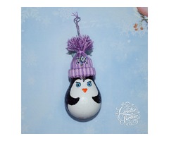 Новорічна іграшка Пінгвін з лампочки