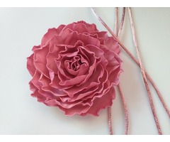 Брошка/чокер троянда антична рожева