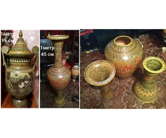Две напольные вазы по цене одной. Античный стиль,ручная роспись.Греция.