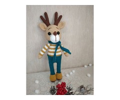 Олень в'язаний, м'яка іграшка