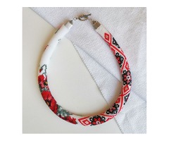 Прикраса із бісеру кольє-джгут 