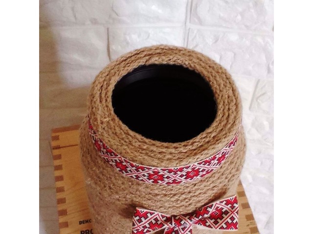 Велика декоративна ваза-банка в українському стилі, ручна робота