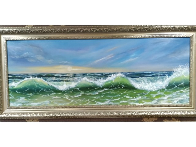 Картина маслом"Бегущие волны"