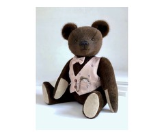 Ведмідь тедді, колекційна інтер‘єрна іграшка, ручна робота, подарунок