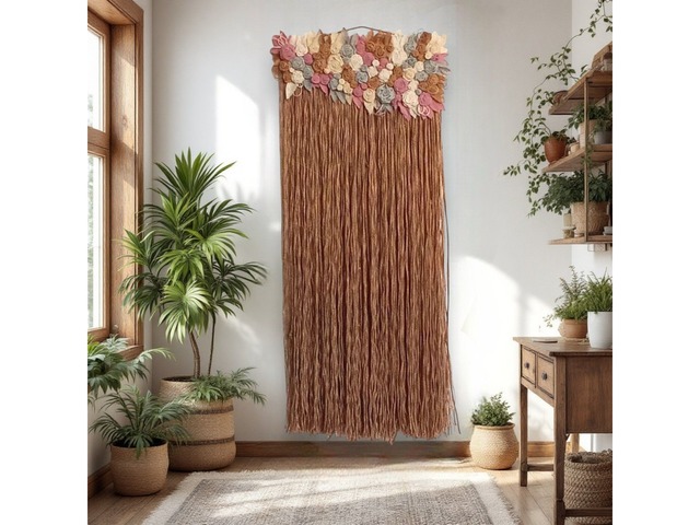 Настінне панно з джуту – етно декор у сільському стилі