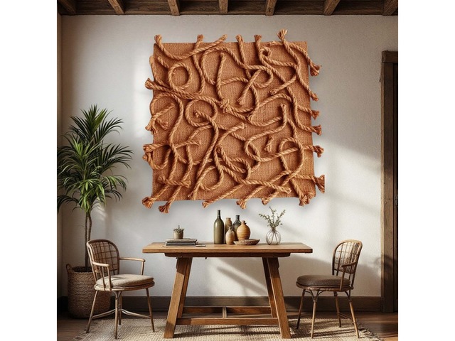 Картина в стилі Fiber Art (60×60 см) – настінний декор лофт