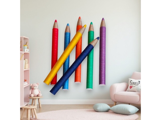 Великі олівці декор для дитячої кімнати. Інтер′єр дитячої кімнати, оформлен