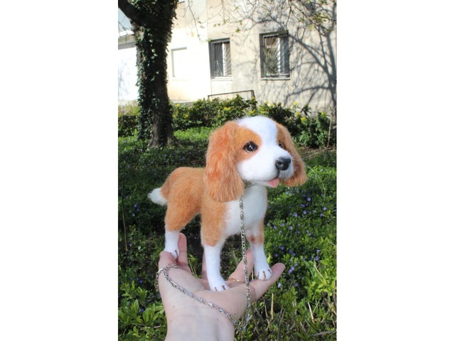 Кавалергкингчарльзспаниэль собачка іграшка валяна інтерєрна сувенір подарунок