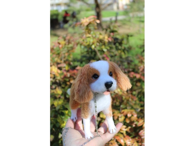 Кавалергкингчарльзспаниэль собачка іграшка валяна інтерєрна сувенір подарунок