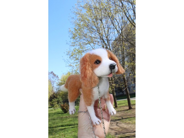 Кавалергкингчарльзспаниэль собачка іграшка валяна інтерєрна сувенір подарунок