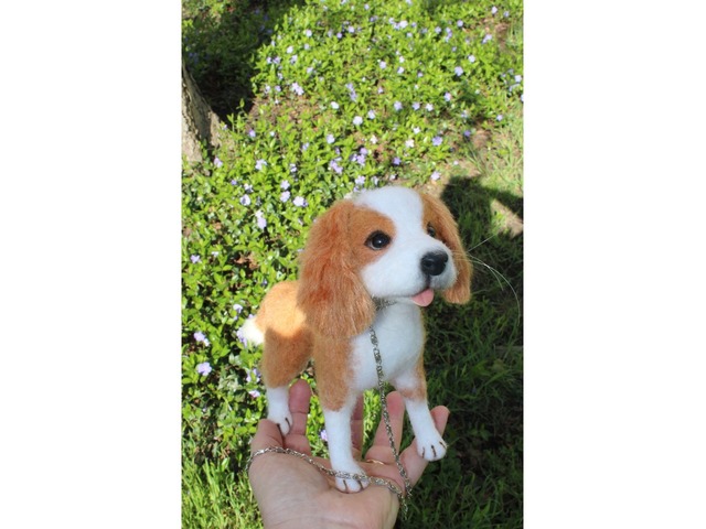 Кавалергкингчарльзспаниэль собачка іграшка валяна інтерєрна сувенір подарунок