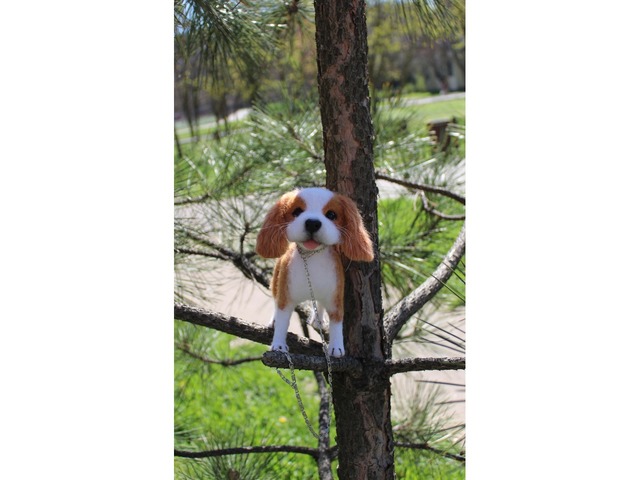 Кавалергкингчарльзспаниэль собачка іграшка валяна інтерєрна сувенір подарунок