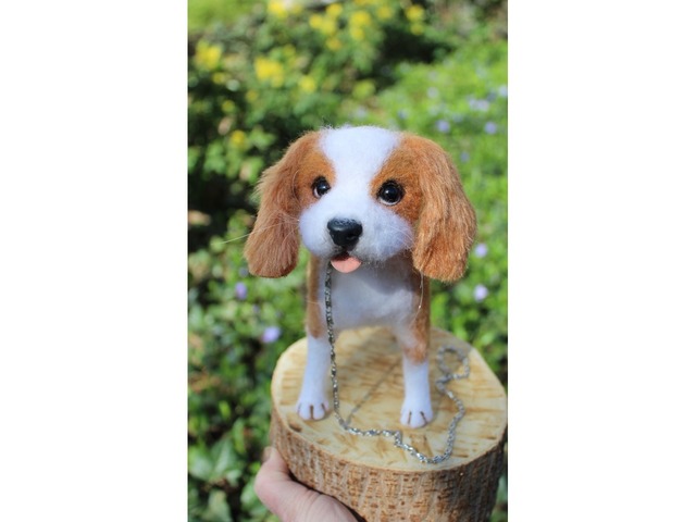 Кавалергкингчарльзспаниэль собачка іграшка валяна інтерєрна сувенір подарунок