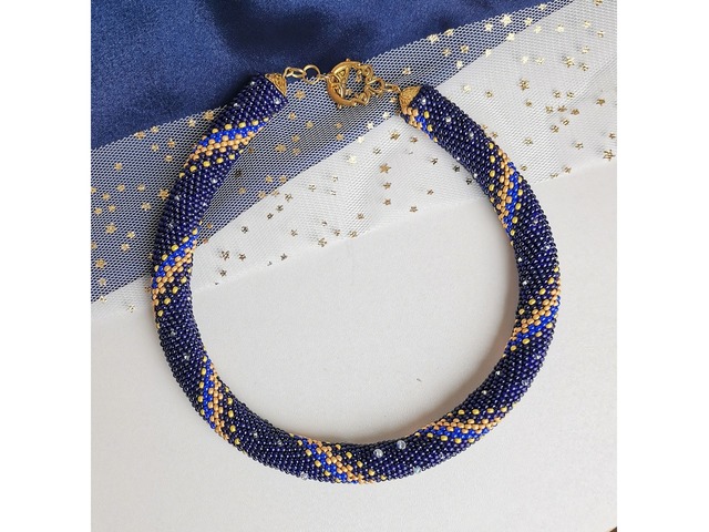 Прикраса із бісеру кольє-джгут "Зорепад"