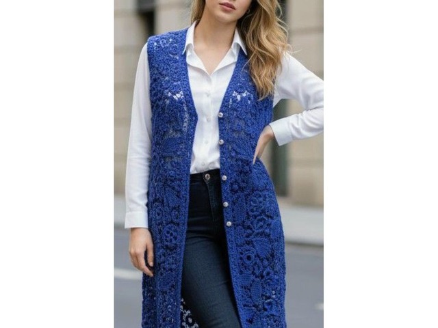 Жилет- Аквамарин