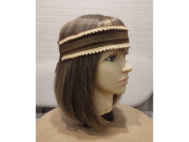 Ободок в українському стилі, чільце з помпонами, гуцульське чільце