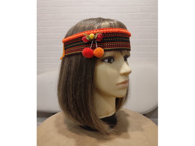 Гуцульське Чільце з помпонами, український ободок