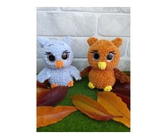 Сова плюшева, м'яка іграшка, ручна робота