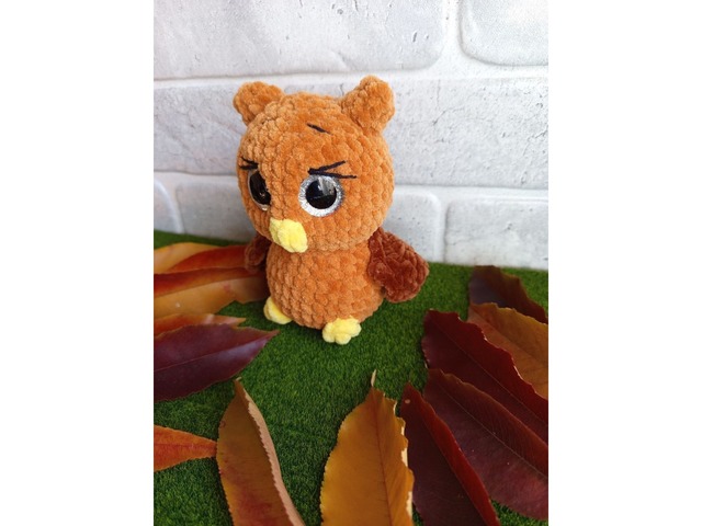 Сова плюшева, м'яка іграшка, ручна робота