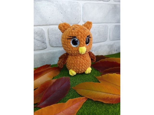 Сова плюшева, м'яка іграшка, ручна робота