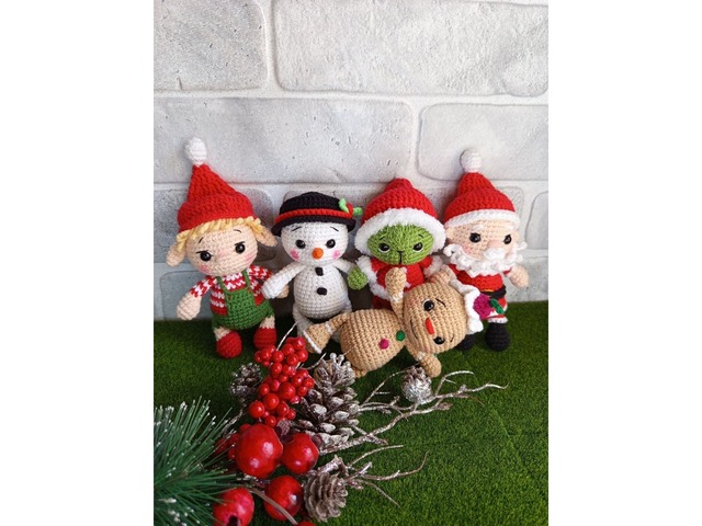 Іграшки на новий рік, ручна робота, санта клаус, грінч, сніговик, ельф