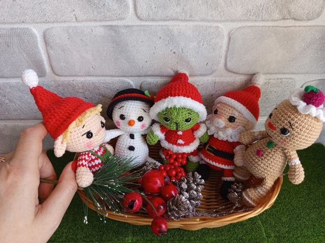 Іграшки на новий рік, ручна робота, санта клаус, грінч, сніговик, ельф