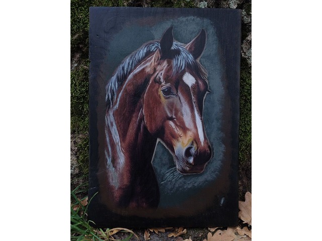 "Лошадь"- декупаж на дереві.