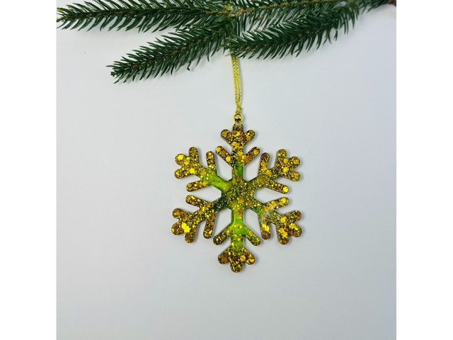 Набір новорічних прикрас на ялинку з епоксидної смоли. Ялинкові іграшки.