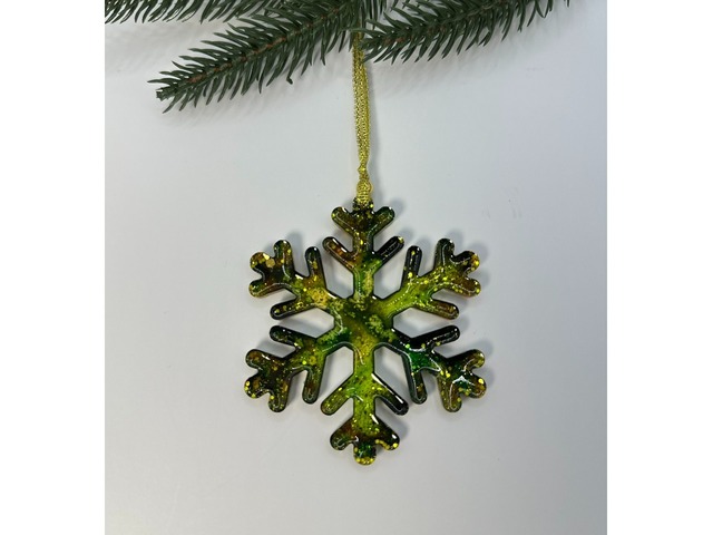 Набір новорічних прикрас на ялинку з епоксидної смоли. Ялинкові іграшки.