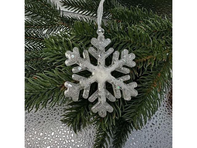 Набір новорічних прикрас на ялинку з епоксидної смоли.