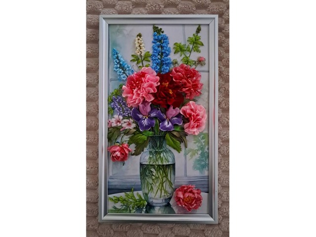 Картина стрічками "Букет для коханої"