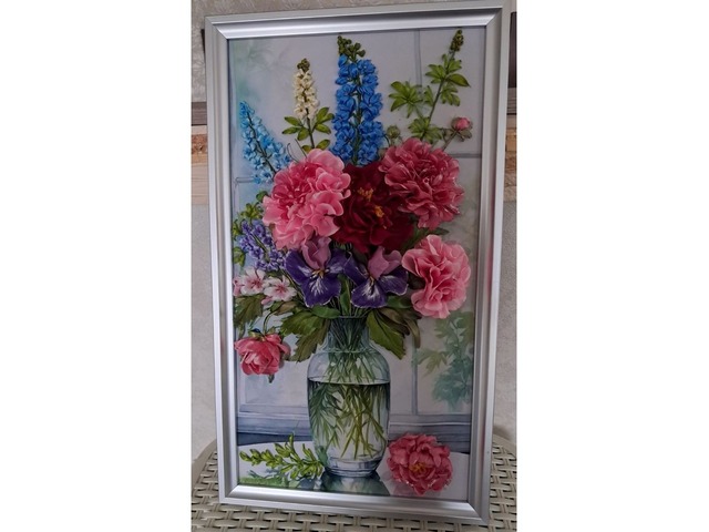 Картина стрічками "Букет для коханої"