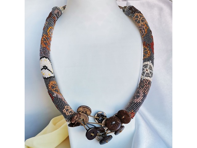 Прикраса із бісеру кольє-джгут "Time"