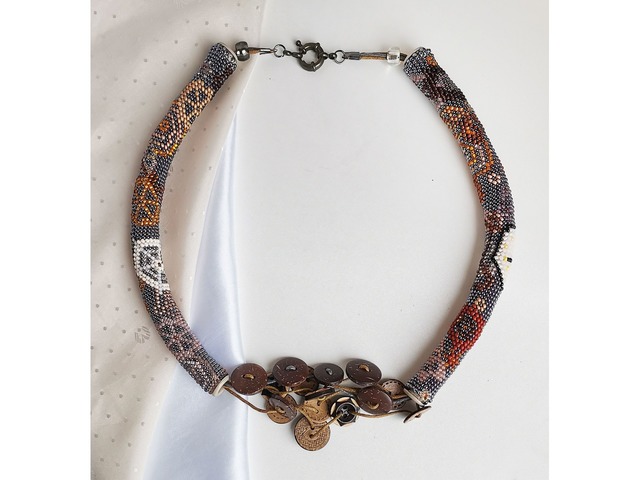 Прикраса із бісеру кольє-джгут "Time"