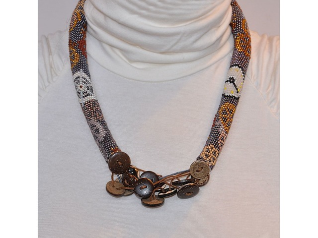 Прикраса із бісеру кольє-джгут "Time"